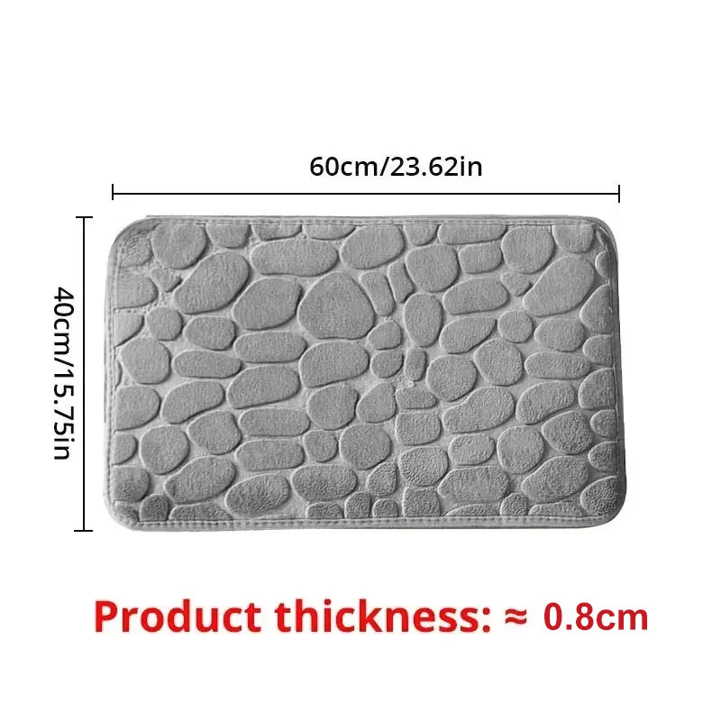 Pebble bath mat non-slip design