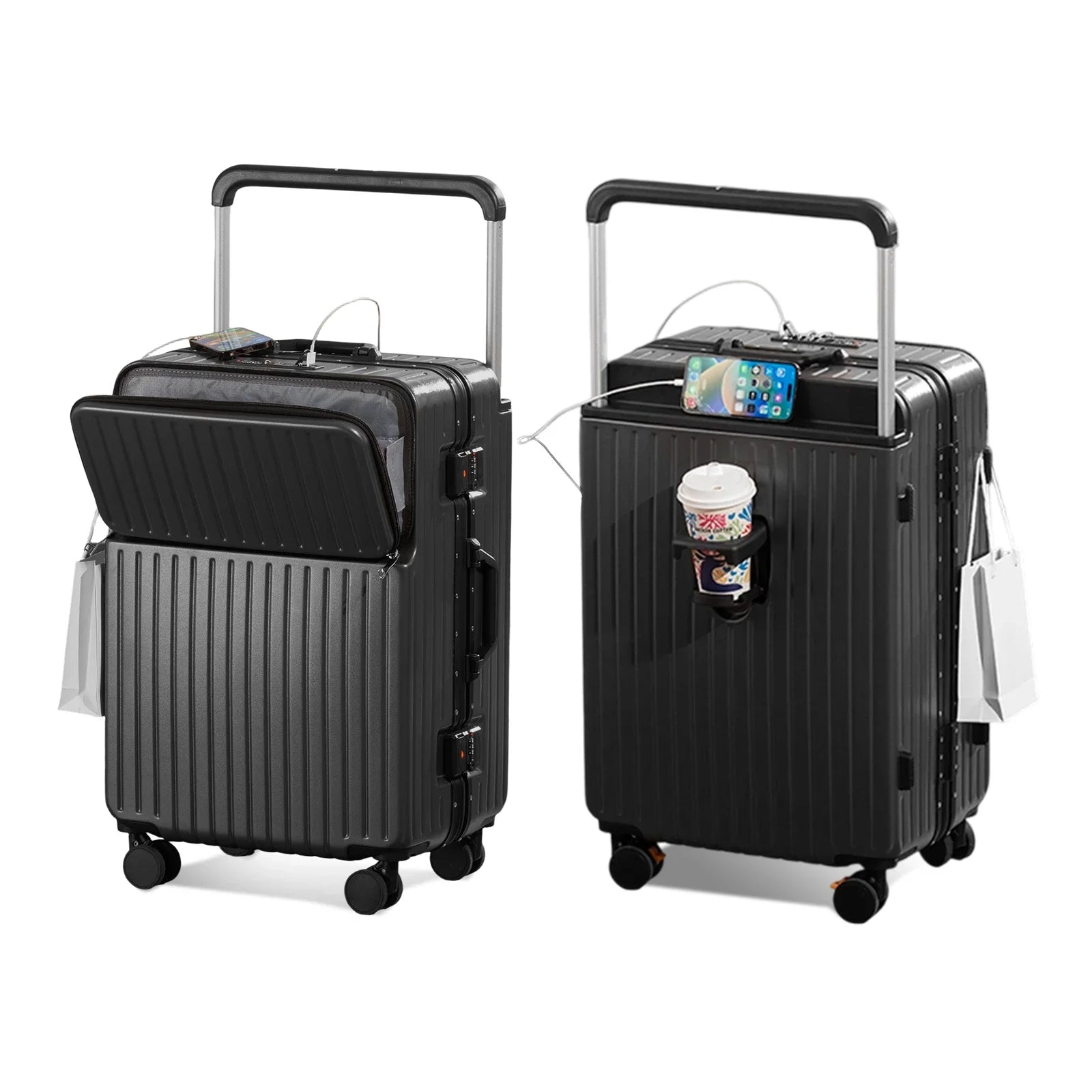 Hard shell travel suitcase with TSA lock