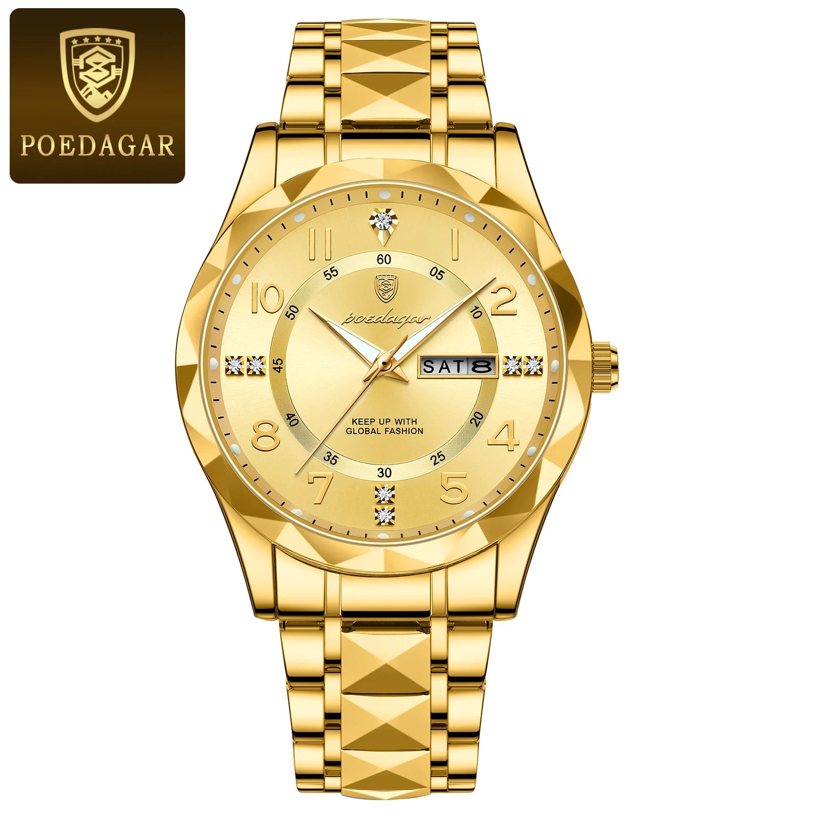 Men's sports watch stainless steel bracelet