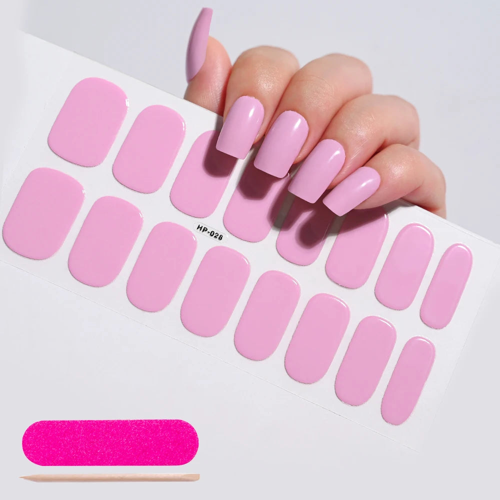 Semi-Cured Gel Nail Wraps with French Tips, Long Lasting for Nail Art & Extensions