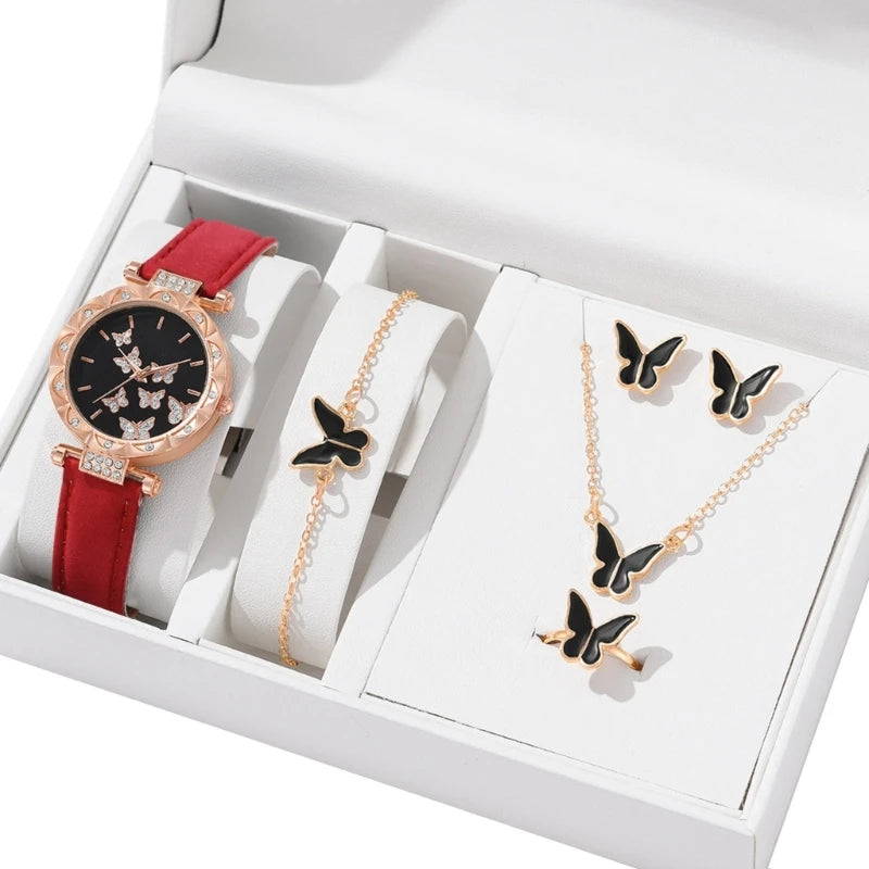 Butterfly jewelry set for women 5 in 1