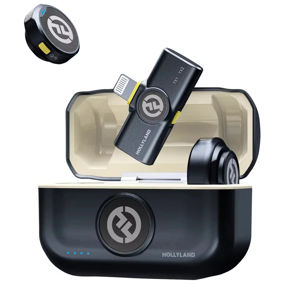 Hollyland Lark M2 Lavalier Wireless Microphone with Noise Cancellation for Video Recording, Compatible with iOS, Android and DSLR Cameras