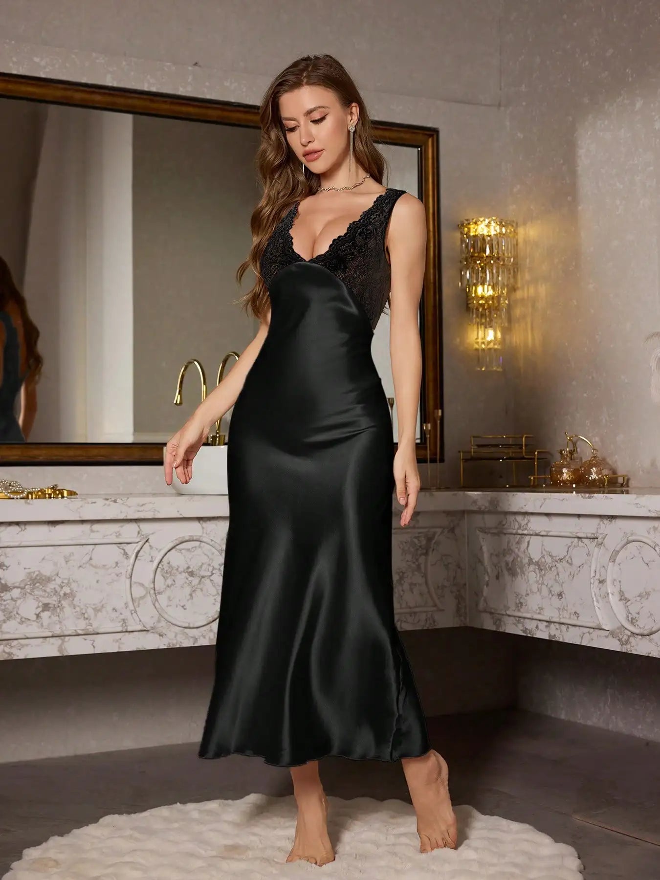 Women's Satin Lace Nightgown
