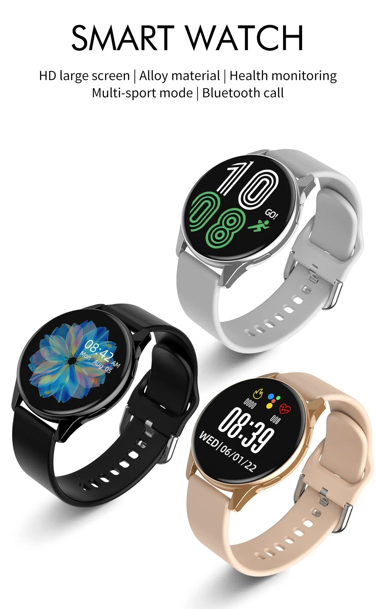 Smartwatch with Bluetooth Calling and Wireless Charging