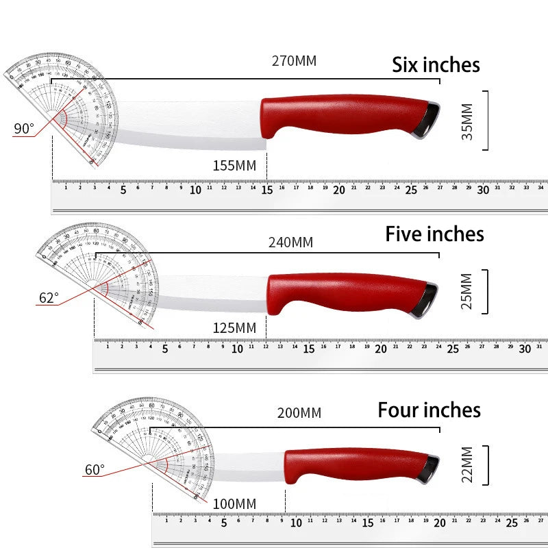 Set of 3 Ceramic Kitchen Knives - Multipurpose with Protective Sheath