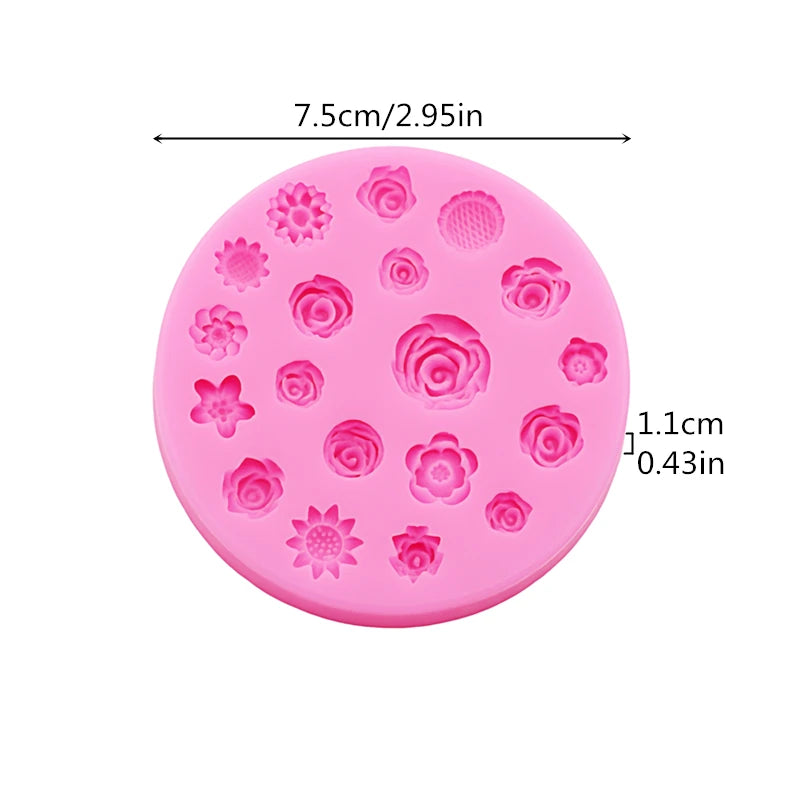 Flower silicone mold with rose shapes