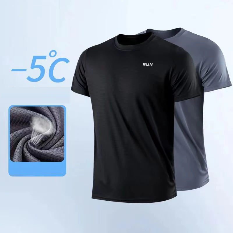 Men's Quick Dry Short Sleeve T-Shirt, Moisture Wicking for Running & Gym