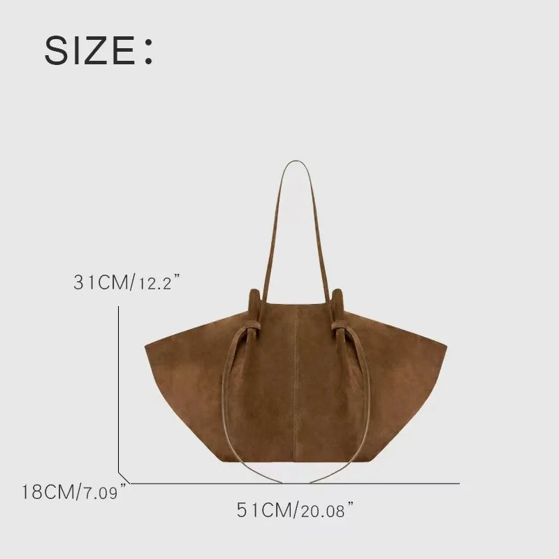 Women's faux suede handbag with matte finish
