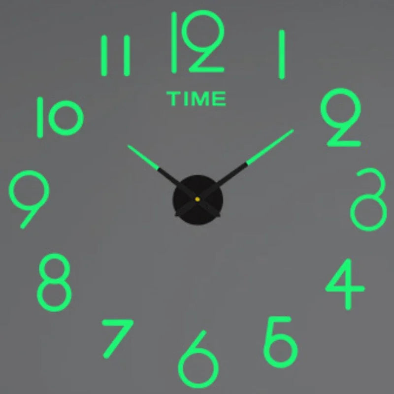 Large 3D acrylic wall clock with mirror effect
