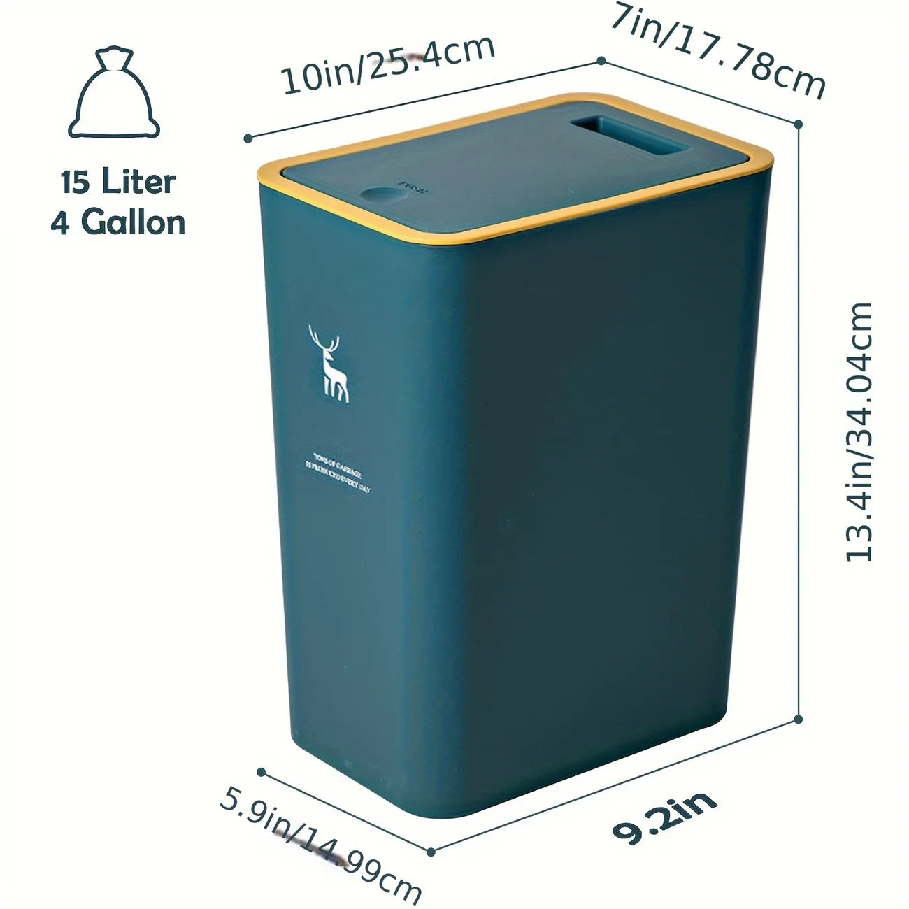 15 liter trash can with airtight lid