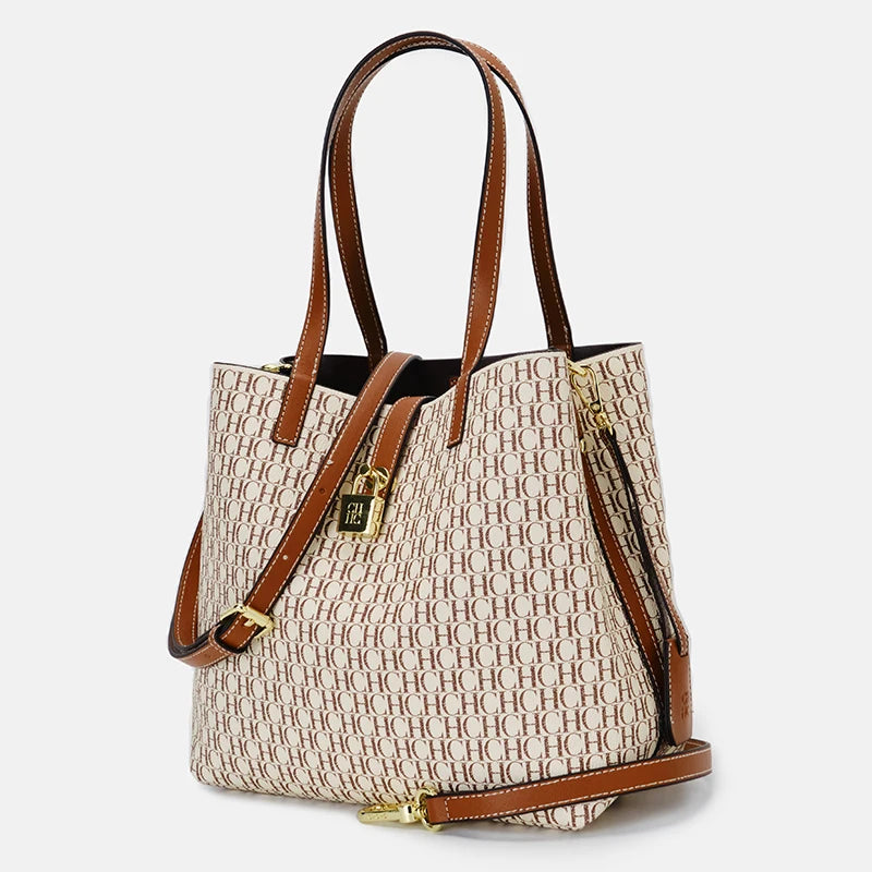 Large Capacity Women's Handbag, Tote Shoulder Bag with Letter Design, Elegant and Versatile for Daily Use, Work and City
