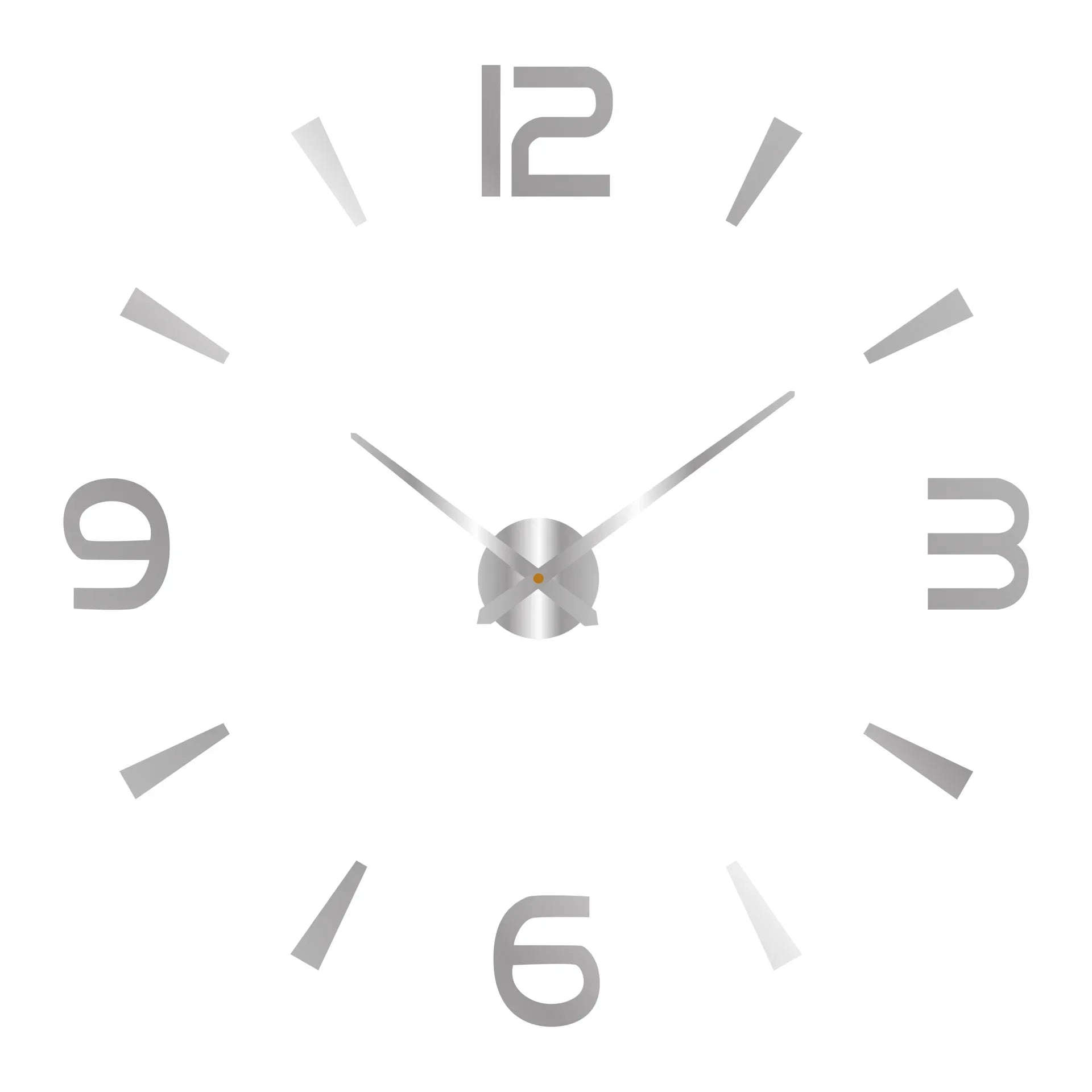 Large 3D acrylic wall clock with mirror effect