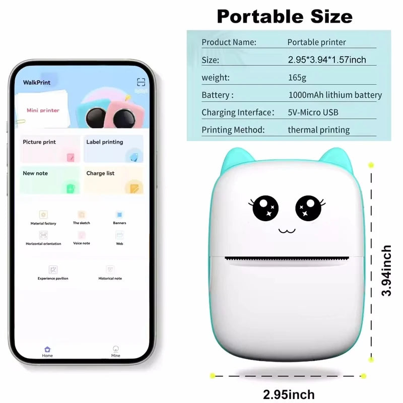 Portable thermal printer with Bluetooth