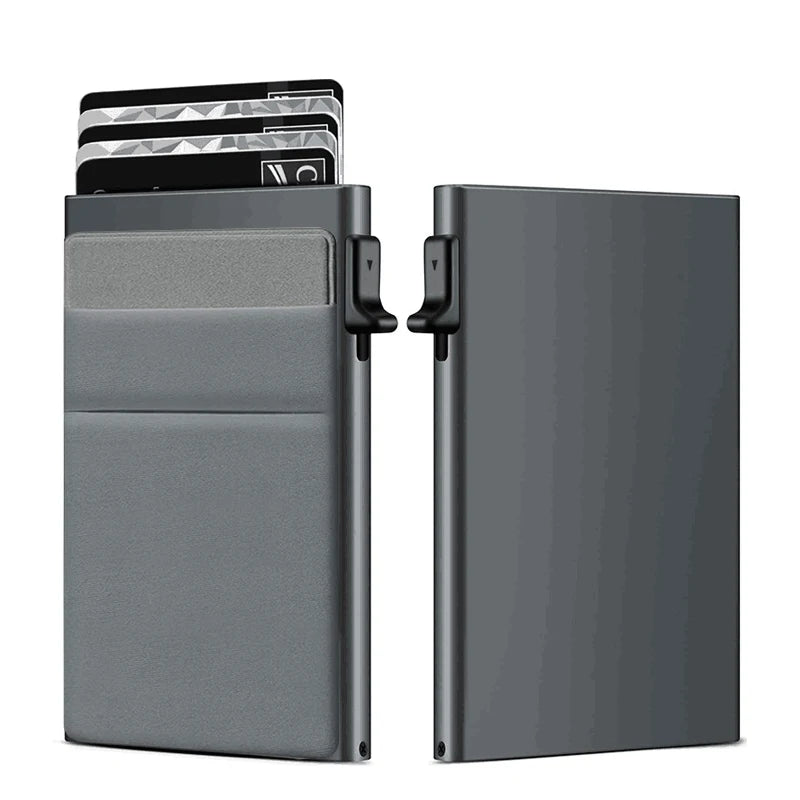 Metal Card Holder with RFID Blocking - Minimalist and Slim Wallet for Men