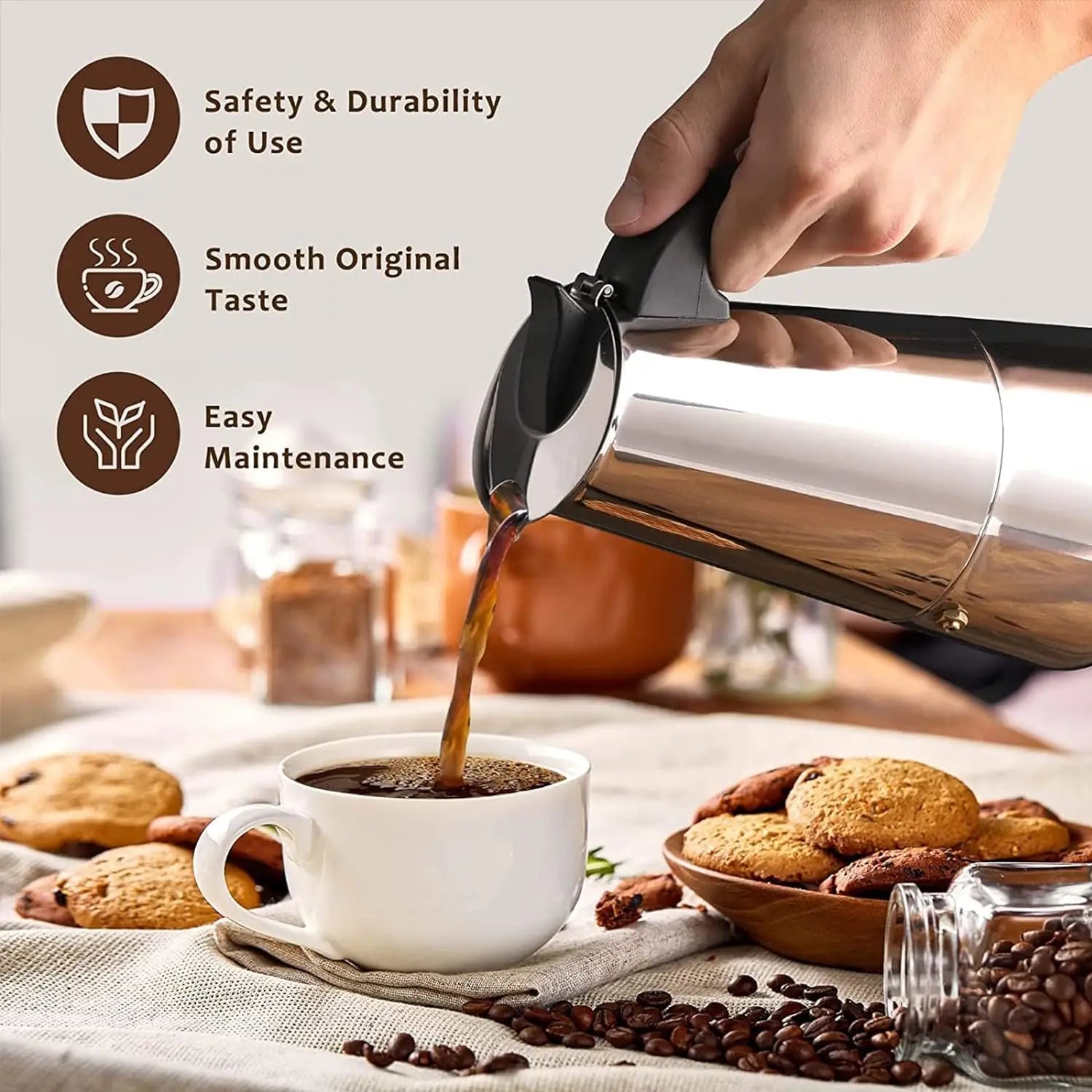 Italian espresso coffee maker moka pot