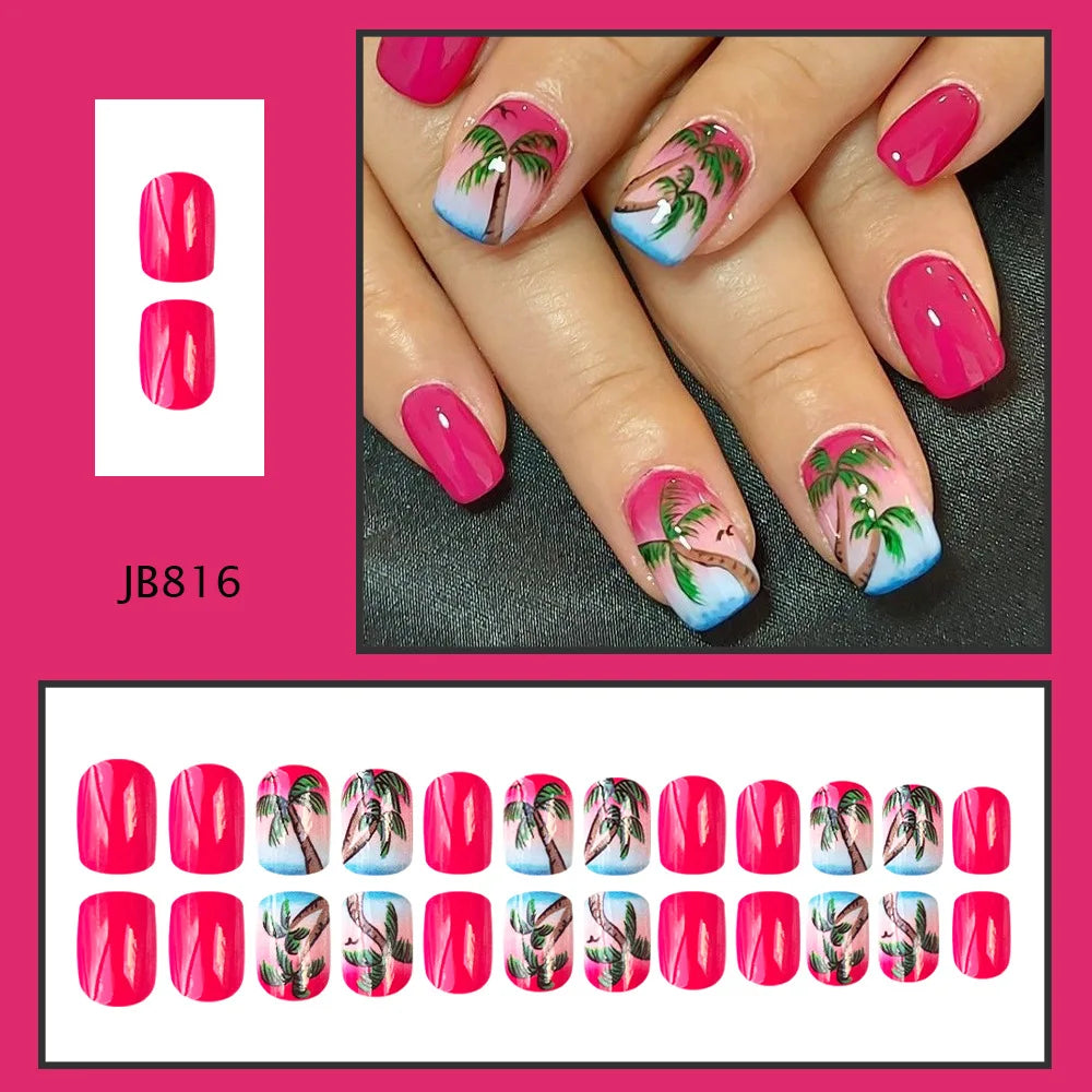 Y2K press on nails black French tips