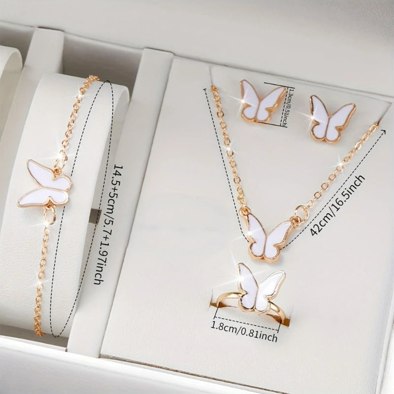 Butterfly jewelry set for women 5 in 1