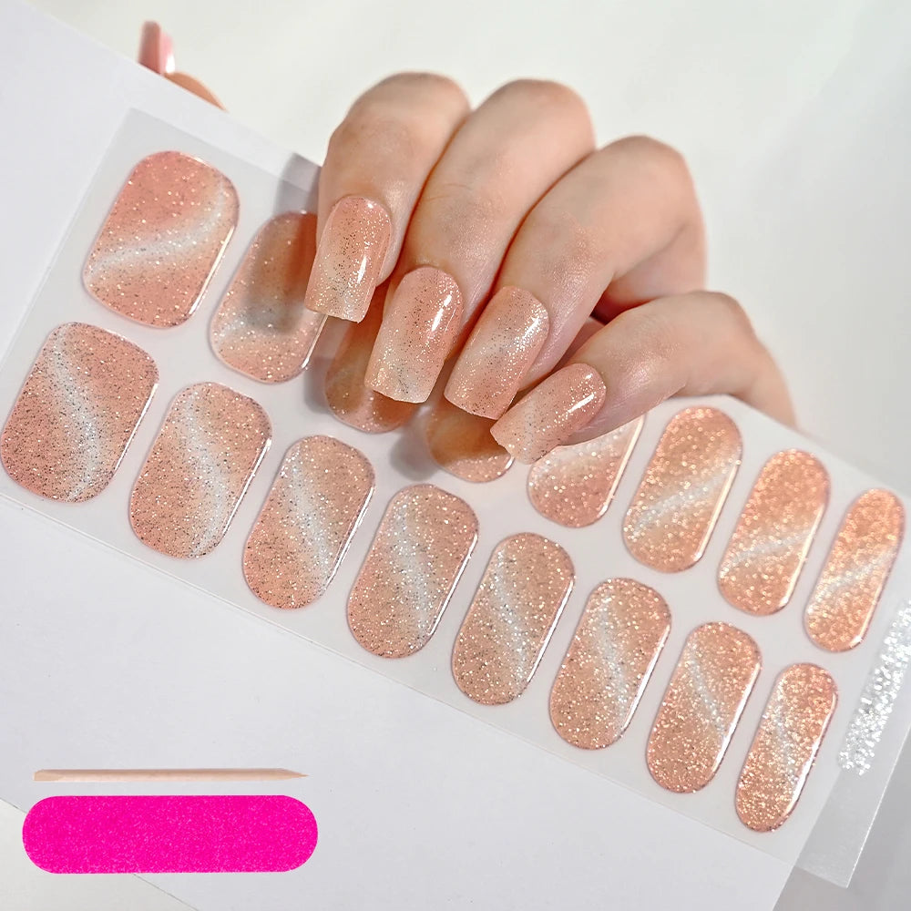 Semi-Cured Gel Nail Wraps with French Tips, Long Lasting for Nail Art & Extensions