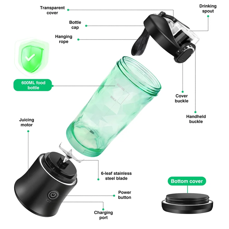 USB rechargeable personal blender portable mixer