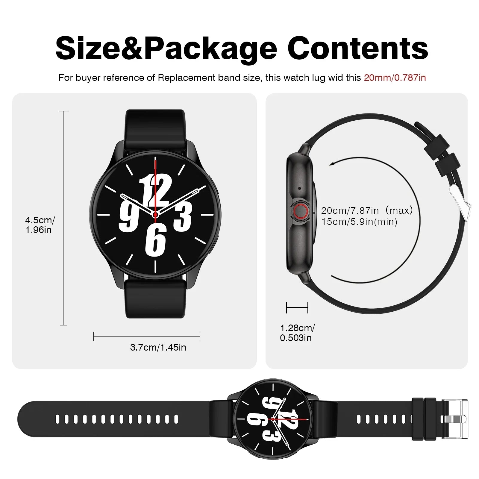 Smartwatch with Wireless Calls - Multiple Sports Modes, Music Control and Customizable Watch Faces