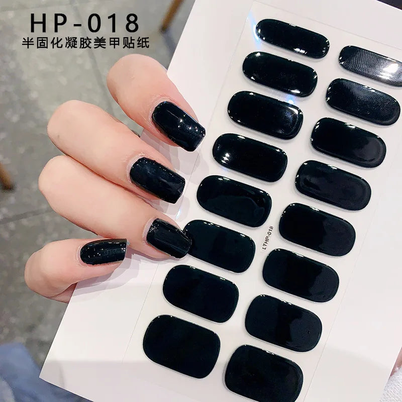 Semi-Cured Gel Nail Wraps with French Tips, Long Lasting for Nail Art & Extensions