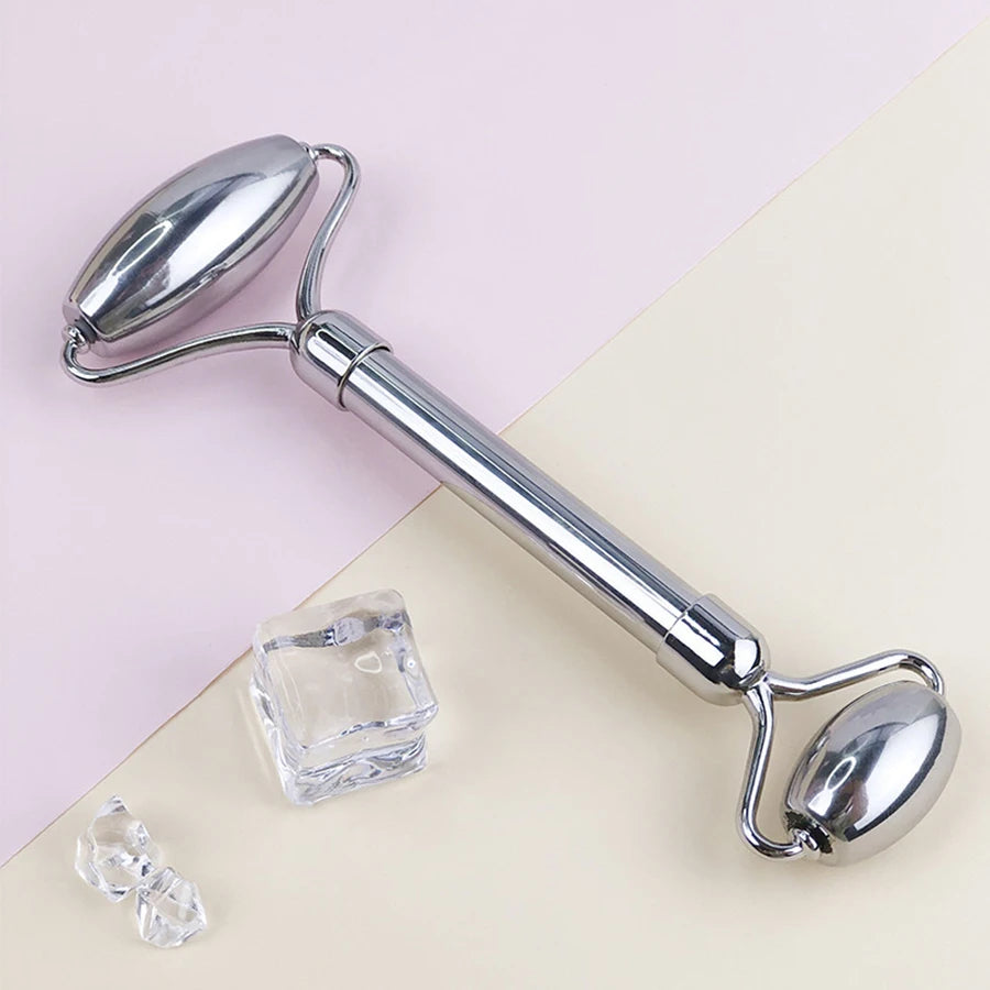 Ice Roller and Gua Sha Set - Stainless Steel with Facial Massage Mold