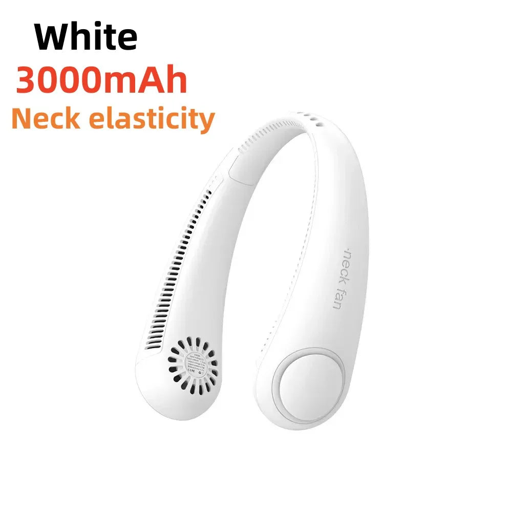 Ventilador de Cuello USB de 8000 mAh, Portátil, Sin Aspas, Mini, Recargable, Silencioso, con Pantalla LED Digital, Enfriador de Aire Eléctrico de Mano