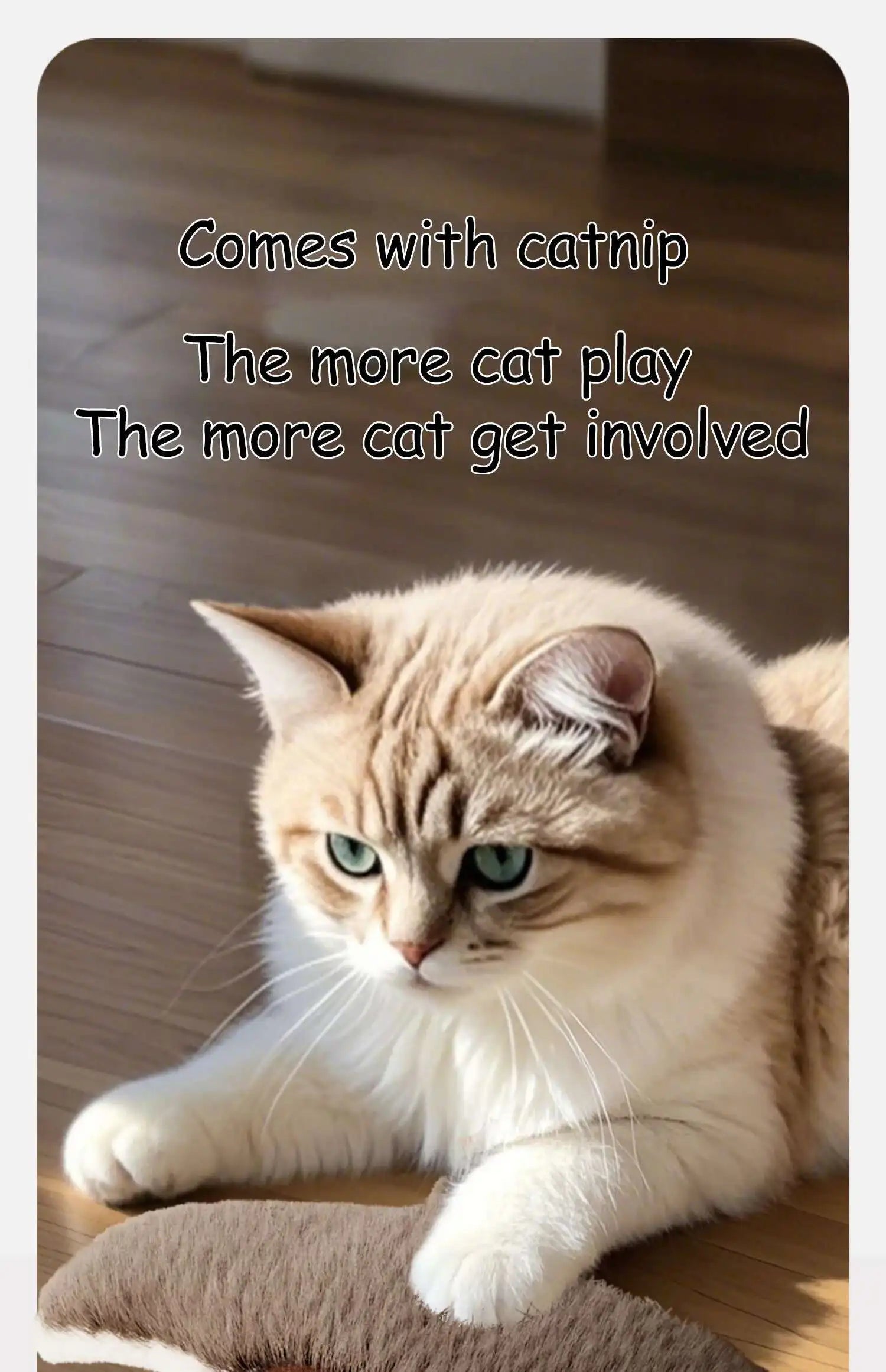 Interactive cat toy | Rechargeable plush toy with sound and flapping, with catnip