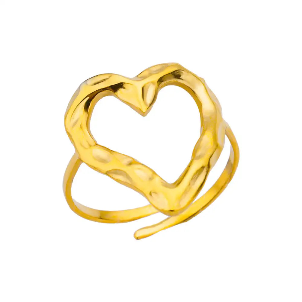 Stainless Steel Ring. Gold Finish. Classic Luxury Design