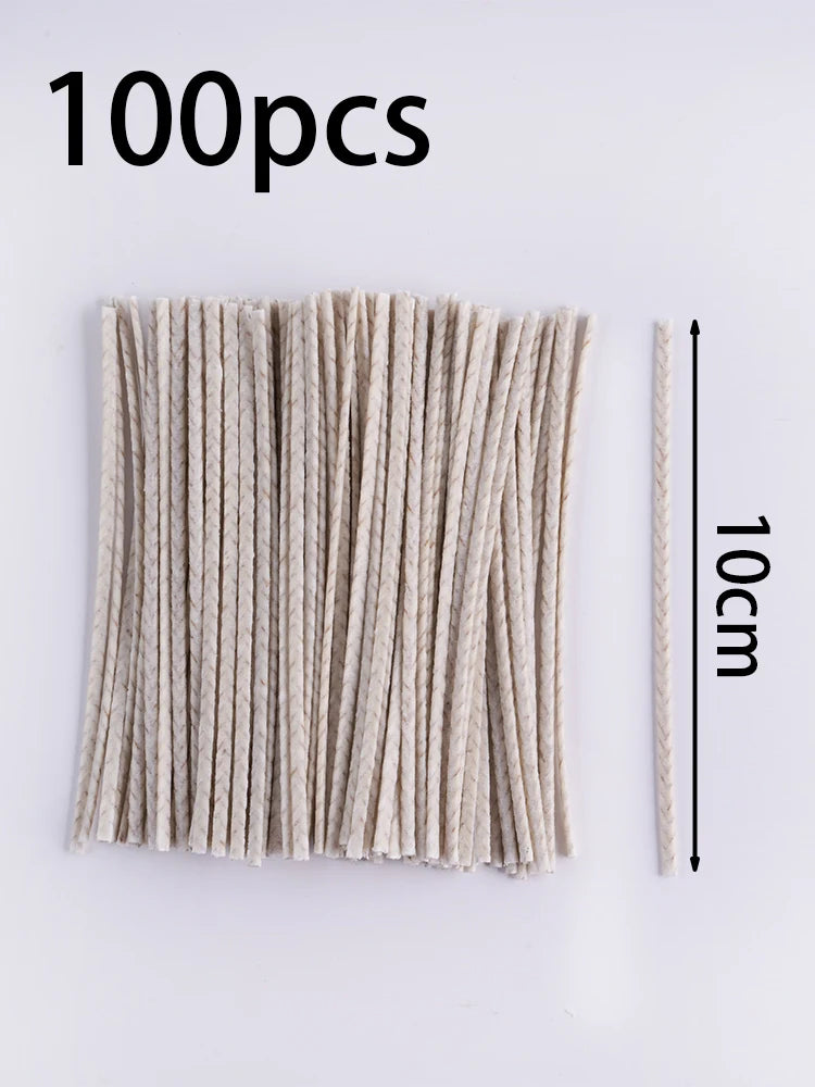 Waxed Cotton Candle Wicks (100 Pieces) | 6/10/15/20cm | Smokeless Wicks for Soy Wax, DIY Candle Making Supplies