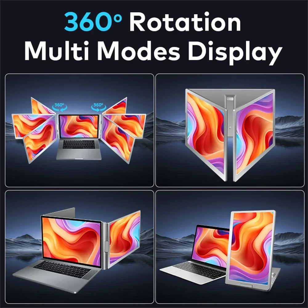 Rospider Triple Screen Portable Monitor | Dual 14" to 16" Portable Screen Extender