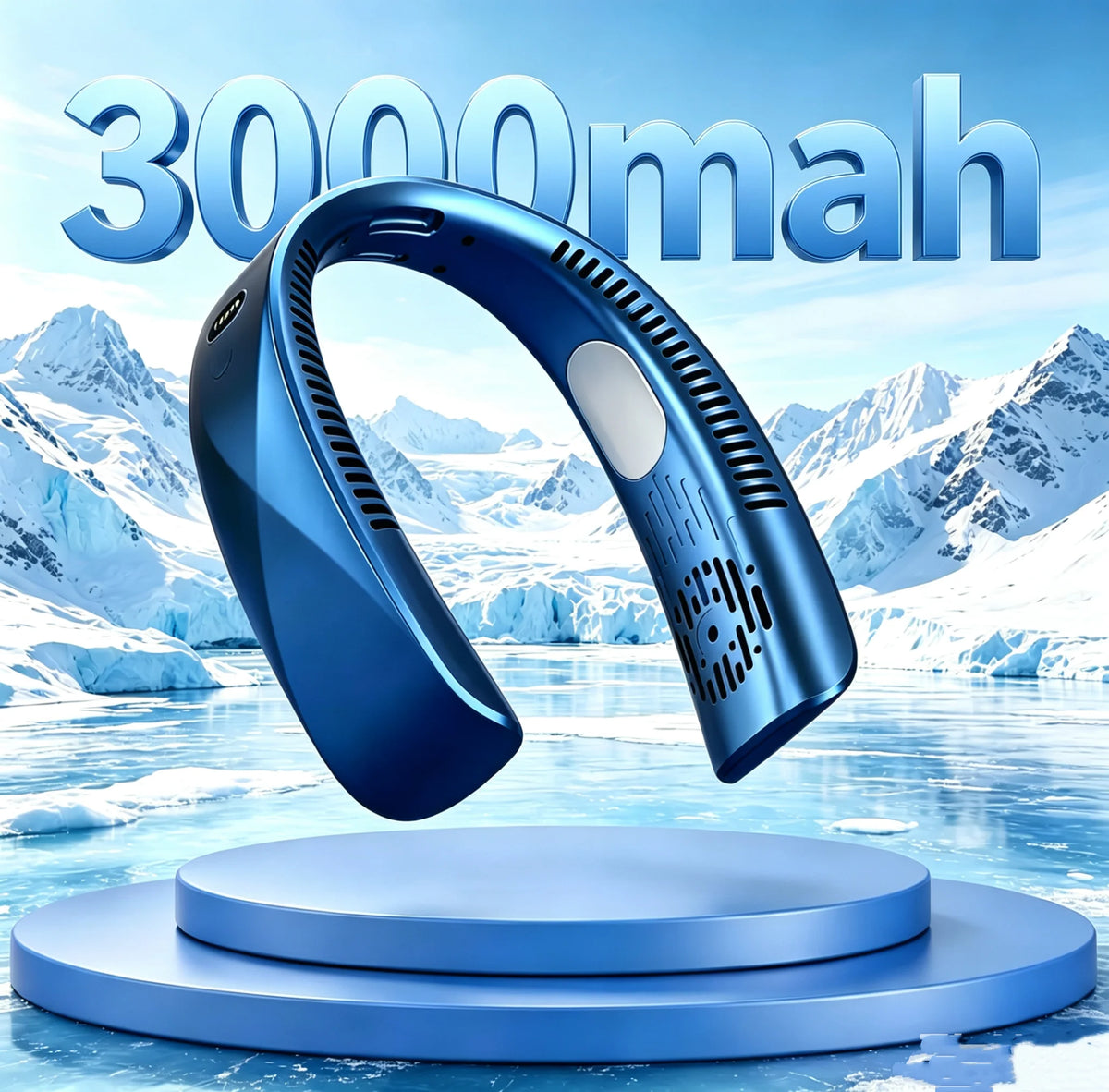 Ventilador de Cuello USB de 8000 mAh, Portátil, Sin Aspas, Mini, Recargable, Silencioso, con Pantalla LED Digital, Enfriador de Aire Eléctrico de Mano
