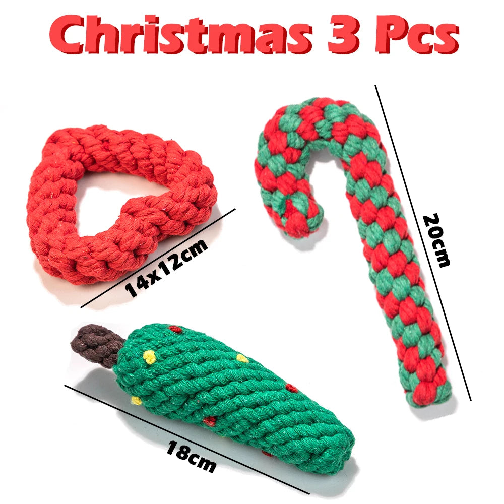 Set of 12 Rope Dog Toys | Dental Cleaning and Chewing Toys | Durable Outdoor Toy