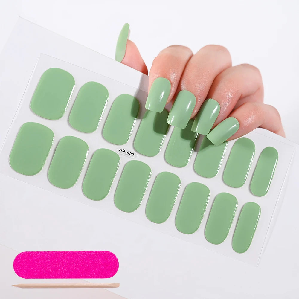Semi-Cured Gel Nail Wraps with French Tips, Long Lasting for Nail Art & Extensions