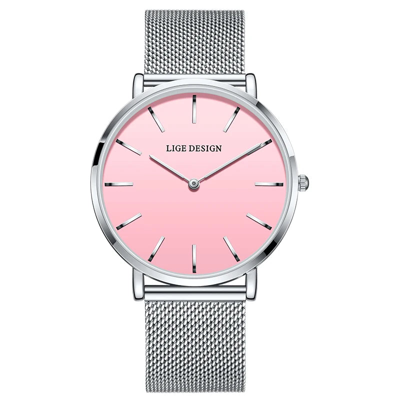 LIGE Women's Elegant Simple Quartz Waterproof Watch