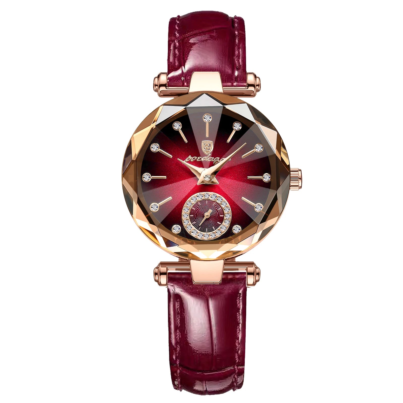 Elegant women's watch with leather strap