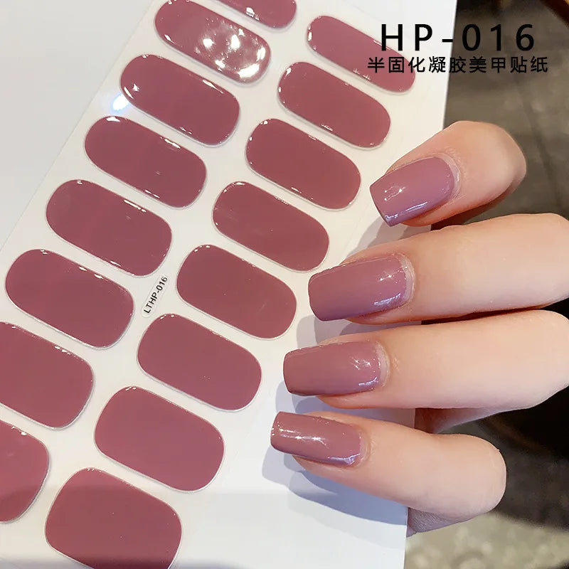 Semi-Cured Gel Nail Wraps with French Tips, Long Lasting for Nail Art & Extensions
