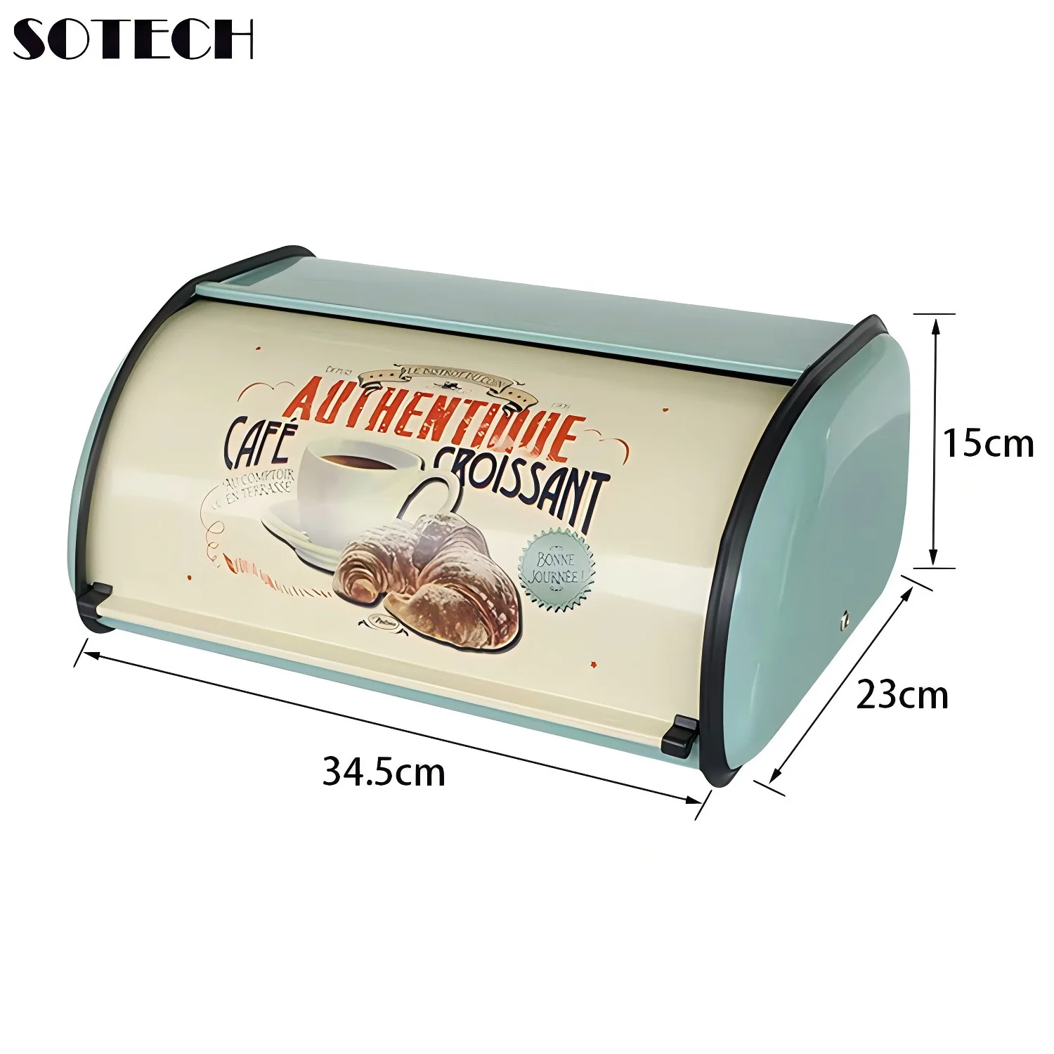 Large and Elegant Metal Bread Bin
