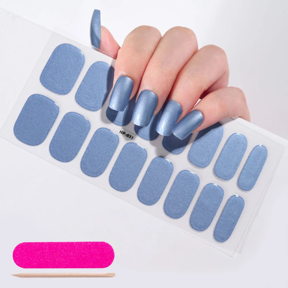 Semi-Cured Gel Nail Wraps with French Tips, Long Lasting for Nail Art & Extensions