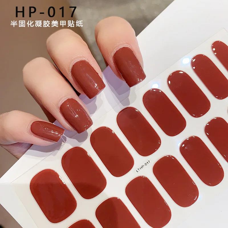 Semi-Cured Gel Nail Wraps with French Tips, Long Lasting for Nail Art & Extensions