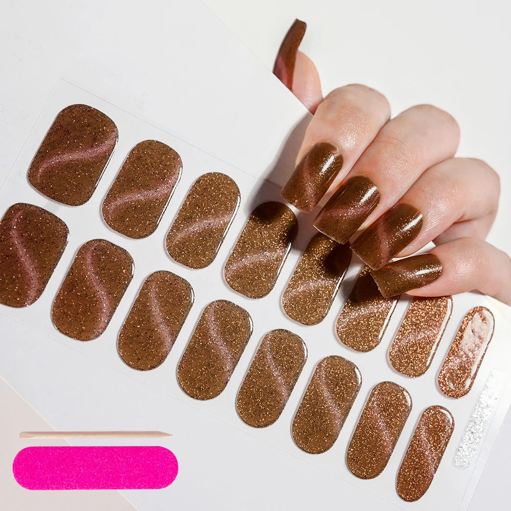 Semi-Cured Gel Nail Wraps with French Tips, Long Lasting for Nail Art & Extensions