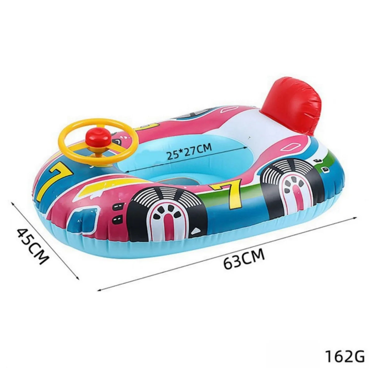 Inflatable Car Baby Pool Float for Toddlers with Safety Handles