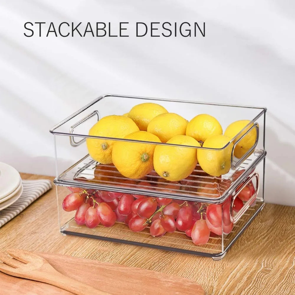 Clear Storage Organizers | Stackable Pantry Bins