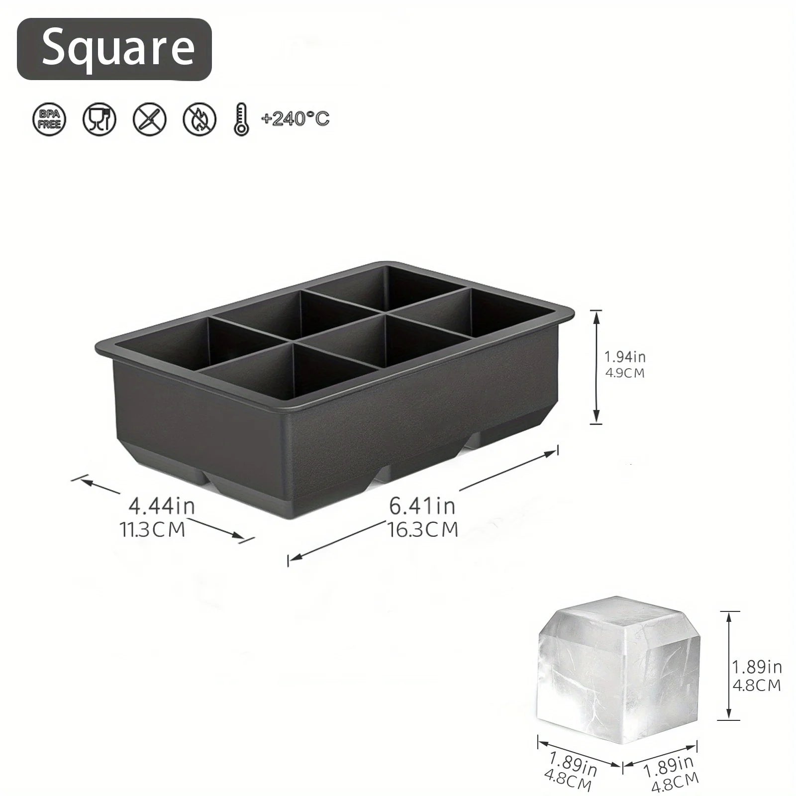 Silicone ice mold flexible ice tray