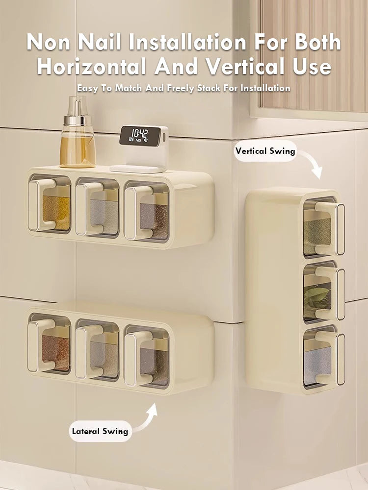Kitchen spice organizer wall mounted
