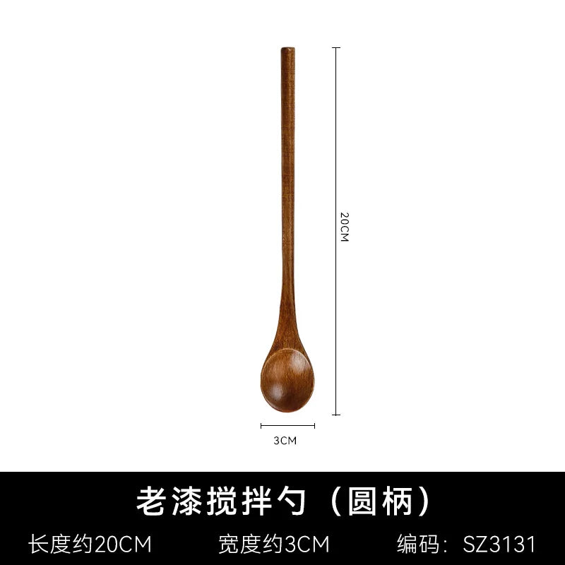 Wooden spoon with long handle for coffee