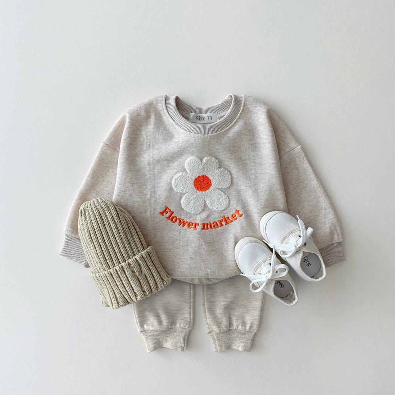 Newborn baby clothes set with floral sweater