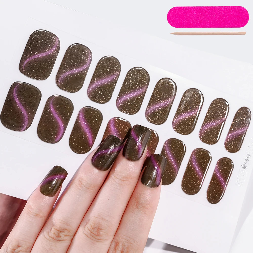 Semi-Cured Gel Nail Wraps with French Tips, Long Lasting for Nail Art & Extensions