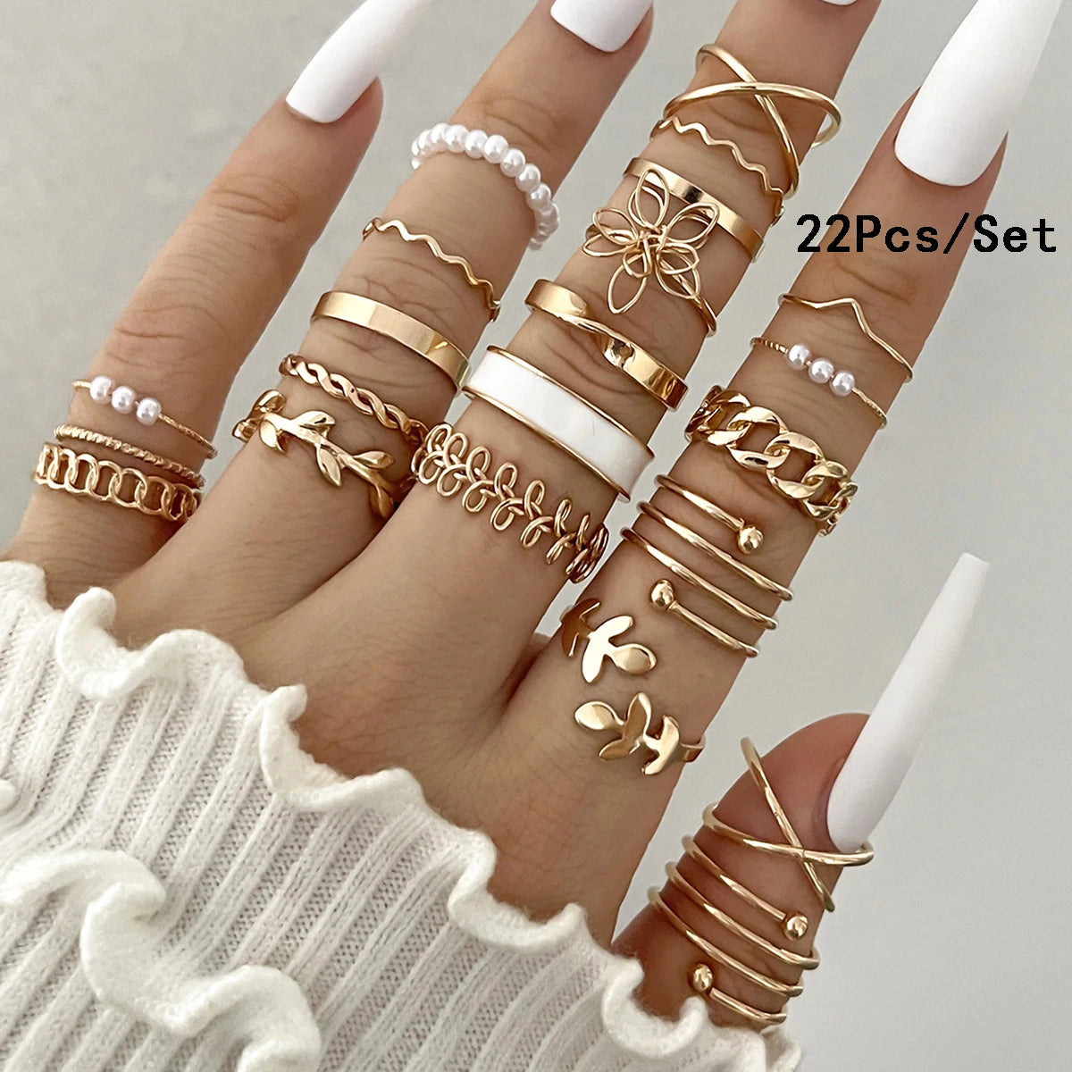 23Pcs Gold & Silver Knuckle Rings Set for Women, Crystal Star & Moon Designs for Party & Gifts