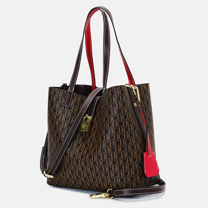 Large Capacity Women's Handbag, Tote Shoulder Bag with Letter Design, Elegant and Versatile for Daily Use, Work and City